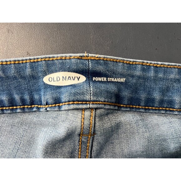 Old Navy Womens Plus Size 18 Plus Power Straight Jeans Light Wash Denim - Picture 2 of 11